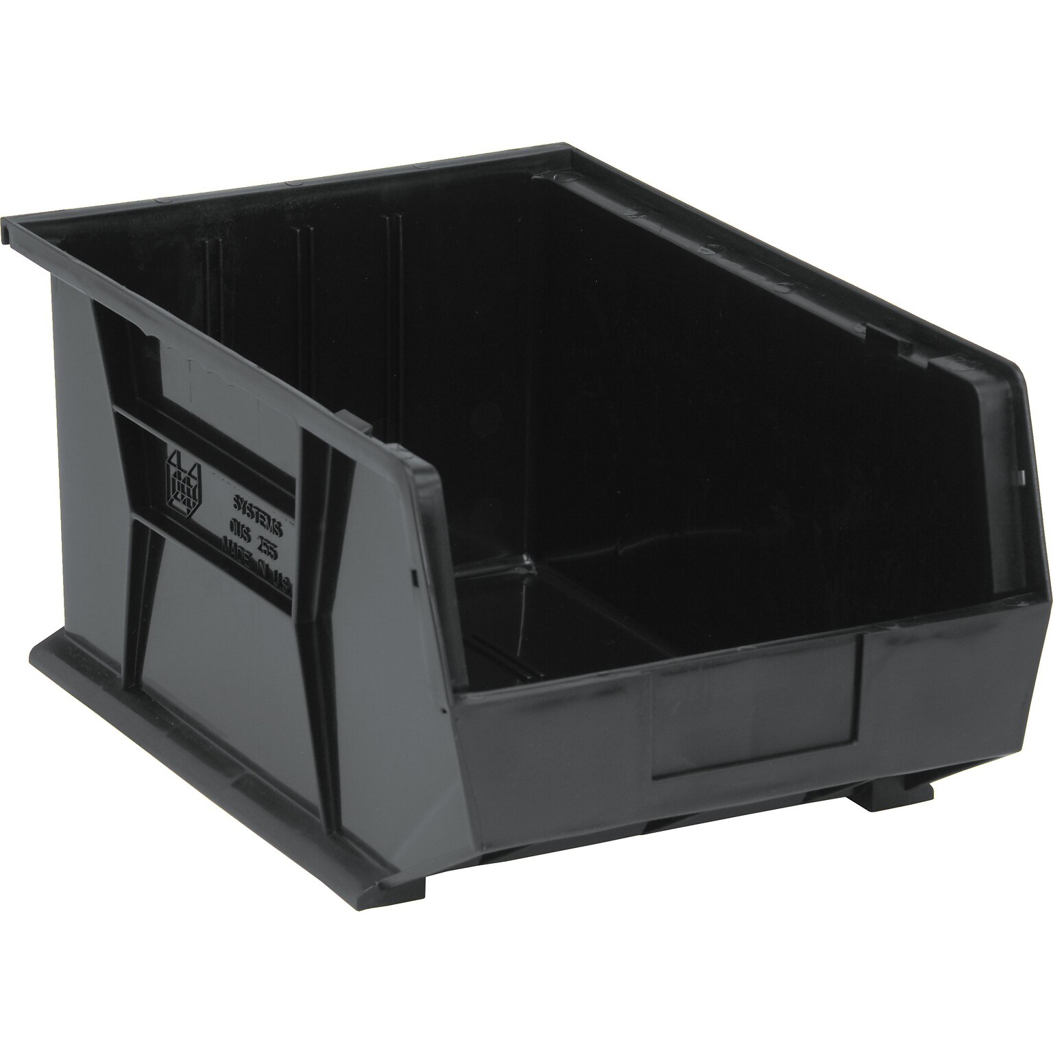Quantum Storage Systems 16 x 11 x 8 Ultra Stack and Hang Bins, Black, 4/Carton (QUS255COCS)