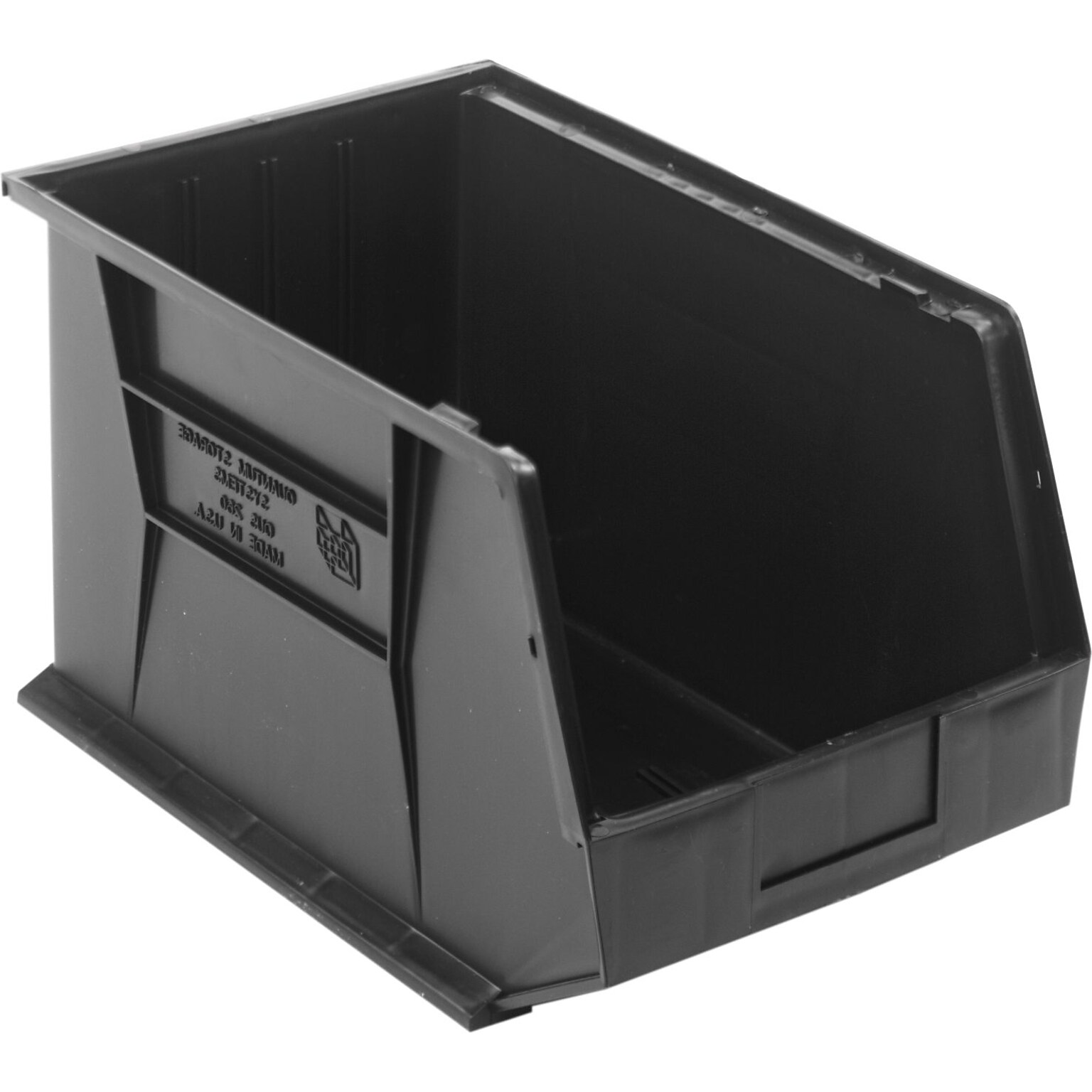 Quantum Storage Systems 18 x 11 x 10 Ultra Stack and Hang Bins, 4/Carton (QUS260COCS), Black (QUS260COCS)