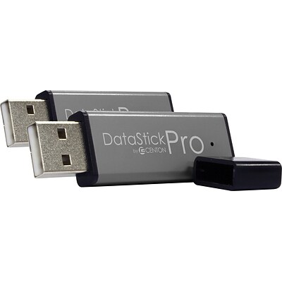 Centon MP Essentials USB 2.0 64GB Datastick Pro, Grey, 2 Pack