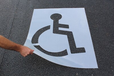 ACCUFORM SIGNS Parking Lot Stencil, WHEELCHAIR/HANDICAPPED SYMBOL, 47 x 34, Plastic, Each