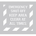 ACCUFORM SIGNS® Floor Stencil, EMERGENCY SHUT-OFF KEEP AREA CLEAR AT ALL TIMES, 44x40, Plastic