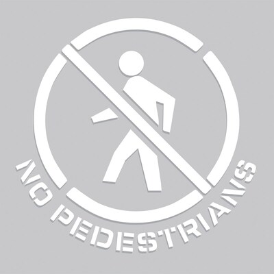 Accuform Floor Marking Stencil, NO PEDESTRIANS, 24 x 24, Plastic (PMS246)