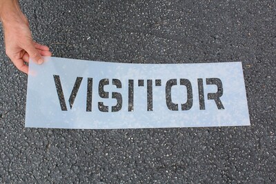 ACCUFORM SIGNS Parking Lot Stencil, VISITOR, 8 Letters, Plastic, Each