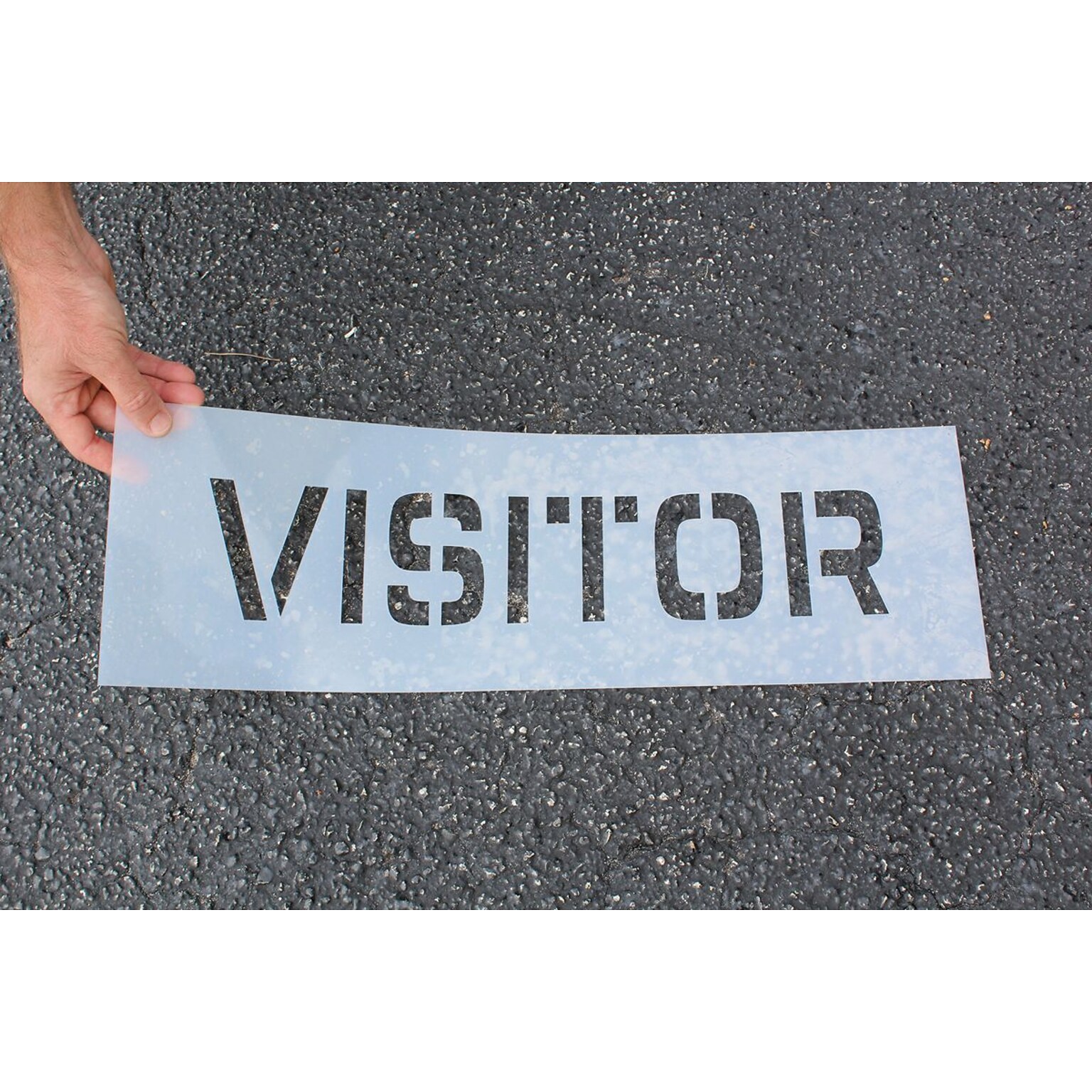 ACCUFORM SIGNS Parking Lot Stencil, VISITOR, 8 Letters, Plastic, Each
