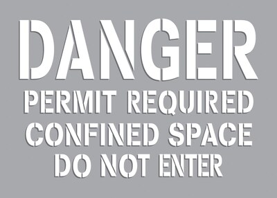 Accuform Stencil, DANGER PERMIT REQUIRED CONFINED SPACE DO NOT ENTER, 7x10, Plastic (CST720)