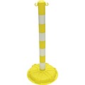 ACCUFORM SIGNS® BLOCKADE Stanchion Post, Yellow Post w/Glow-in-the-Dark Stripe, Each