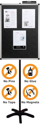 Justick® Electro-Adhesion Floor Sign features 24"W x 36"H Message & Display Board
