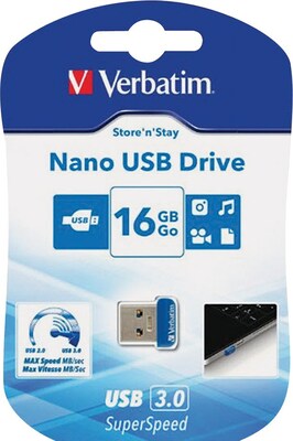 Verbatim 16GB Store n Stay Nano USB Drive; Blue