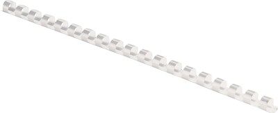Fellowes 1/4" Plastic Binding Spine Comb, 20 Sheet Capacity, White, 100/Pack (52370)