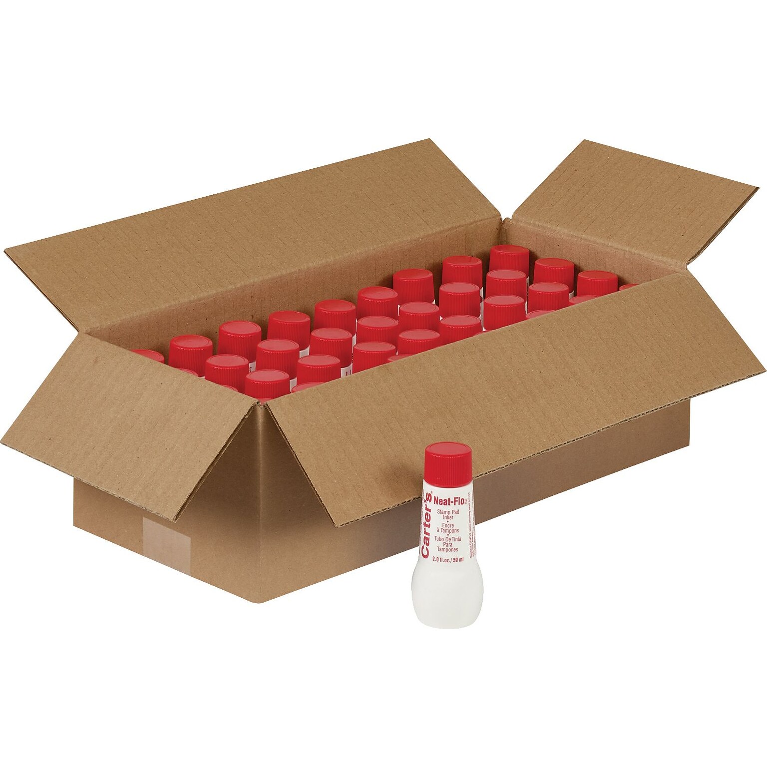 Carters Neat-Flo Ink Refills, 2 oz., Red Ink, 36/Carton (21447)