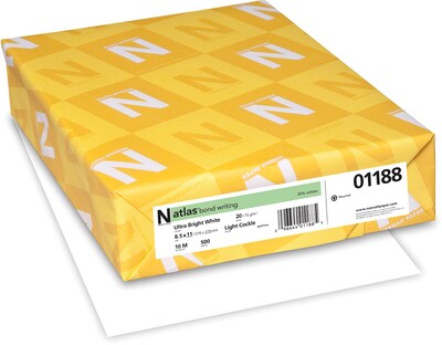 Neenah Paper Atlas 8.5" x 11" Bond Paper, 20 lb., Ultra Bright White, 500/Ream (01188)