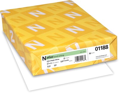 Neenah Paper Atlas 8.5 x 11 Bond Paper, 20 lb., Ultra Bright White, 500/Ream (01188)