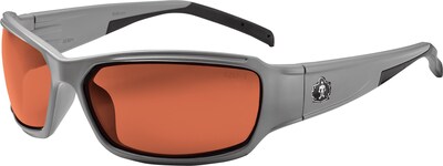 Ergodyne Thor-PZ Safety Glasses, Matte Gray/Polarized Copper, Anti-Scratch/Fog