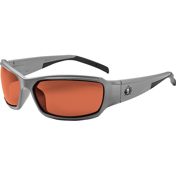 Ergodyne Thor-PZ Safety Glasses, Matte Gray/Polarized Copper, Anti-Scratch/Fog
