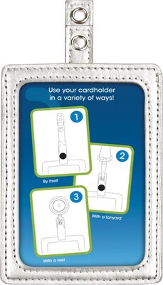 Cosco MyID Silver ID Badge Holder for Key Cards and ID Cards, Gray/Silver (075004)