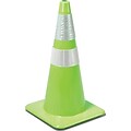 Cortina Traffic Cone 28, PVC With Reflective Collars, Fluorescent Lime