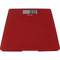 Escali Glass Platform Bathroom Scale, Rio Red, 440 Lb 200 Kg
