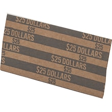 Pap-R Products Flat Tubular Coin Wrappers, $25 Dollars, Dark Gray, 16,000/CT (30100)