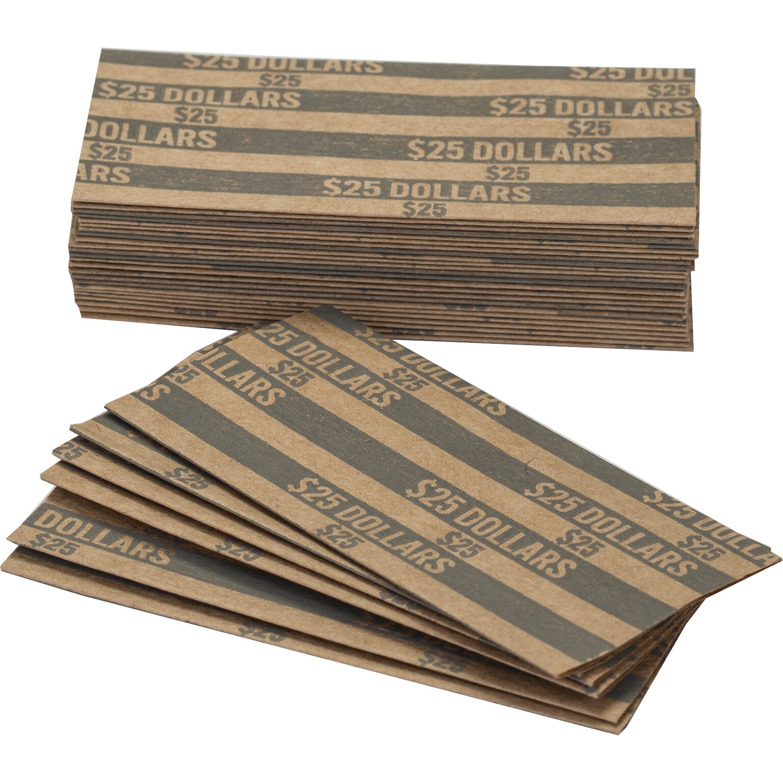 Pap-R Products Flat Tubular Coin Wrappers, $25 Dollars, Dark Gray, 16,000/CT (30100)
