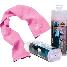 Ergodyne Chill-Its Cooling Towel, Pink, One Size, 6/Carton (12442)