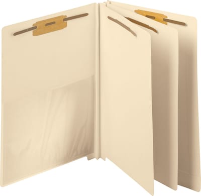 Medical Arts Press® End-Tab Manila Classification Folders; 2 Divider With Poly Pocket