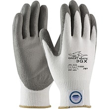 PIP Great White Dyneema Diamond/Lycra 3GX™ Cut-Resistant Polyurethane Coated Gloves, Large, White/Gr