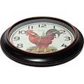 Infinity Instruments 12 Silent Sweep Second Hand Rooster Dial Wall Clock, Rotterdam