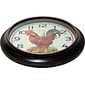 Infinity Instruments 12" Silent Sweep Second Hand Rooster Dial Wall Clock, Rotterdam