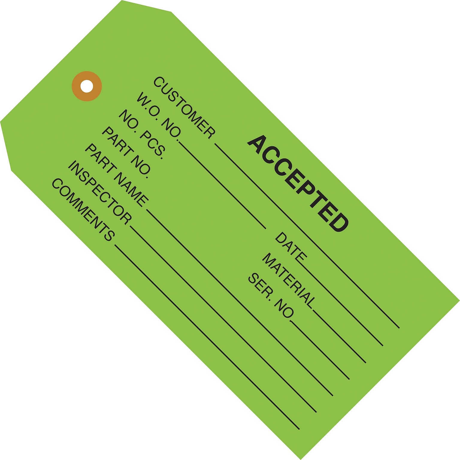 Quill Brand® - 4 3/4 x 2 3/8 - Accepted (Green) Inspection Tag, 1000/Case