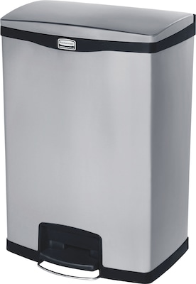 Rubbermaid Commercial Slim Jim Metal End Step Trash Can, 24 Gallon