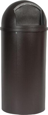 Rubbermaid® Marshal Waste Container, Without Liner, Brown, 25 gallons