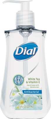 Dial Liquid Soap with Moisturizer, 7.5 oz,. White Tea & Vitamin E, 12/Carton