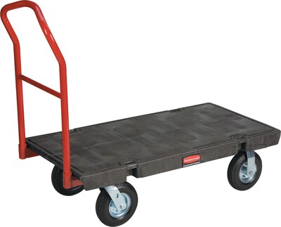 Rubbermaid® Commercial Platform Truck   24X48 PLATFORM TRUCK PNEUMATIC WHEEL BLACK