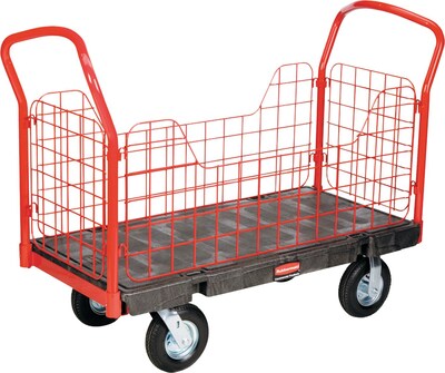 Rubbermaid Side Panel Resin-Metal Composite Platform Truck, Black (FG448600BLA)