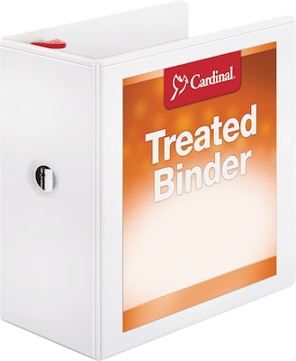 Cardinal ClearVue 5 3-Ring Non-View Binders, D-Ring, White (32150)