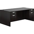 Offices To Go Superior Laminate Double Pedestal Desk, Box/File, American Espresso, 29.5Hx71Wx36D
