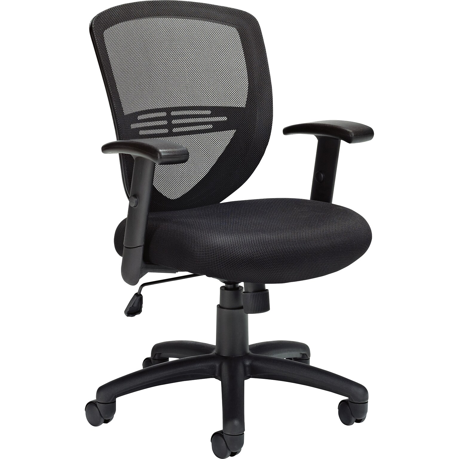 Offices To Go® Managers Chair, Mesh, Black, Seat: 20W x 17 1/2D, Back: 18 1/2H x 18 1/2W