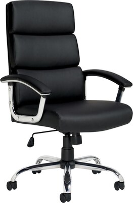 Exec Chair; Luxhide Upholstery, Blk, 21x18