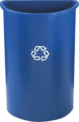 Rubbermaid® Half Round Recycling Container, 21 gal, Blue, 11H x 21W x 28D