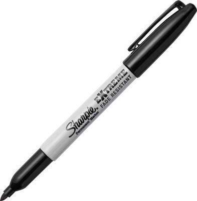 Sharpie Extreme Permanent Markers, Fine Tip, Black, 12/Pack (1927432)