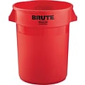 Rubbermaid Brute Plastic Trash Can with no Lid, Red, 32 gal. (FG263200RED)