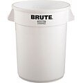 Rubbermaid Brute Plastic Trash Can with no Lid, White, 32 gal. (FG263200WHT)