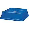 Rubbermaid® Untouchable® Waste Container Lids, Bottle & Can Recycling Top, Dark Blue (FG279100DBLUE)