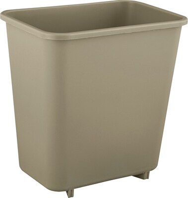 Rubbermaid Plastic Trash Can with no Lid, Beige, 2.03 gal. (FG295200BEIG)