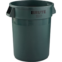 Rubbermaid BRUTE Round Trash Can Container, 32 Gallon, Dark Green