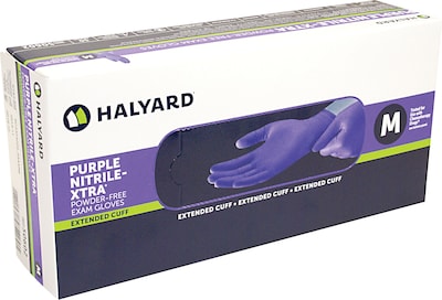 Halyard XTRA Powder Free Purple Nitrile Gloves, Small, 50/Box (KSNX026601)