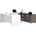 Bestar Pro-Linea U-Desk, Bark Grey/White (120895-47)