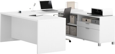 Bestar Pro-Linea 71 U-Desk, White (120861-17)