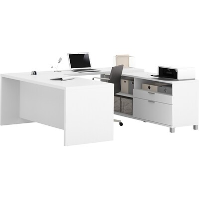 Bestar® Pro-Linea 71 U-Desk, White (120861-17)
