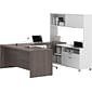 Bestar Pro-Linea 71" U-Desk with Hutch, White/Bark Grey (120880-47)